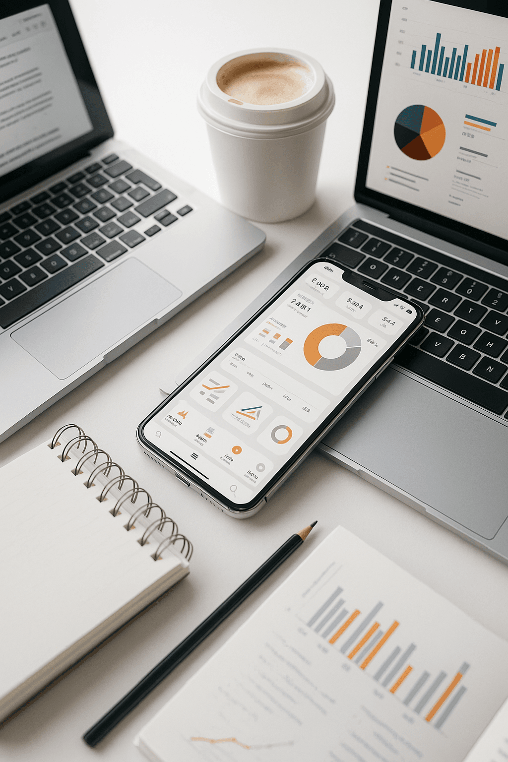 Analytics dashboard and laptop